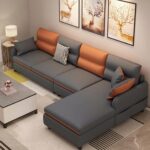 FURNY Marshal 5 Seater Fabric RHS Sectional L Shape Sofa Set